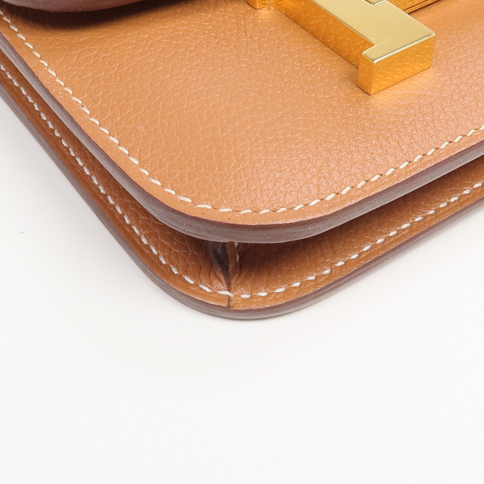 HERMES Evercolor皮革Constance Slim Wallet錢包Gold