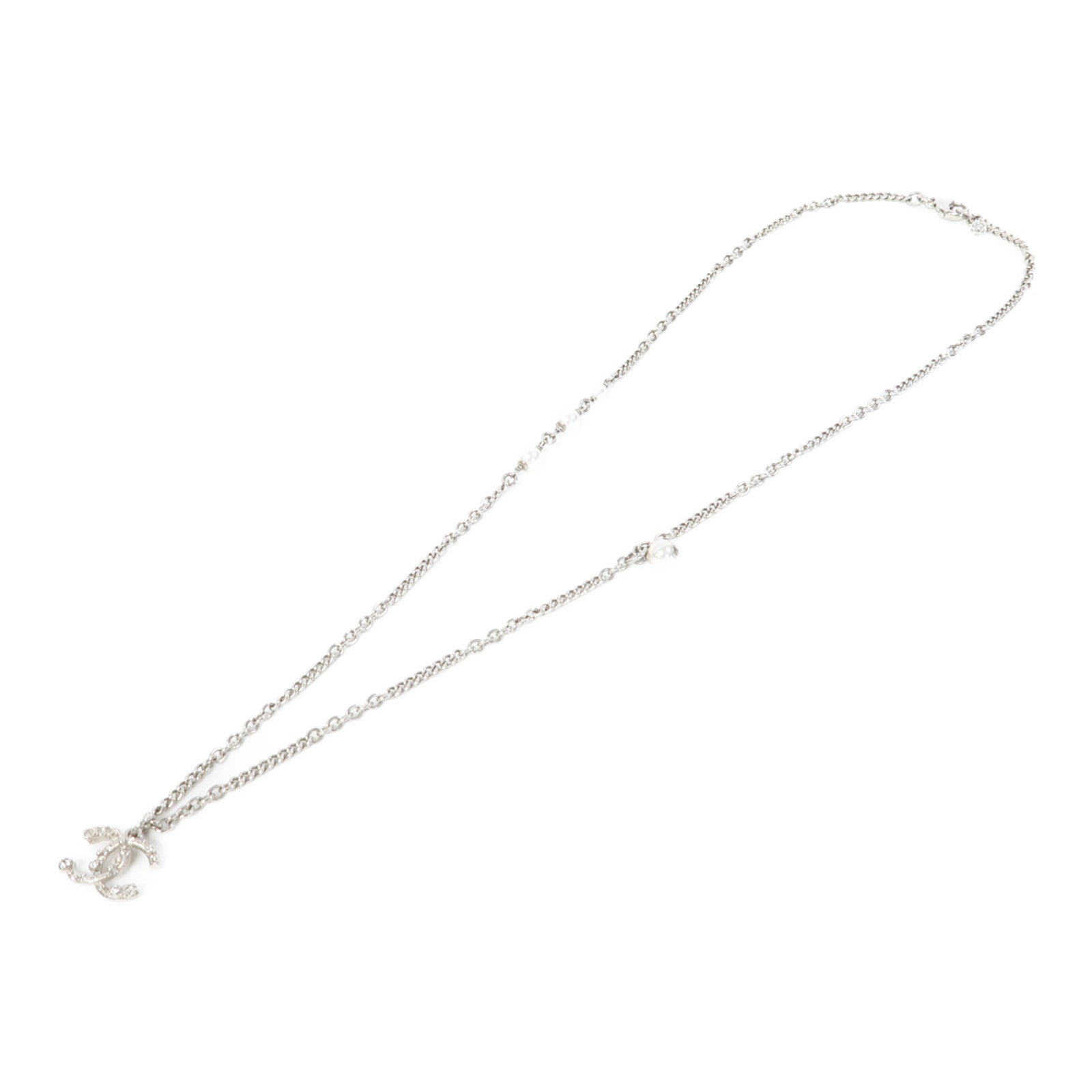 CHANEL 金屬Necklace項鍊銀色