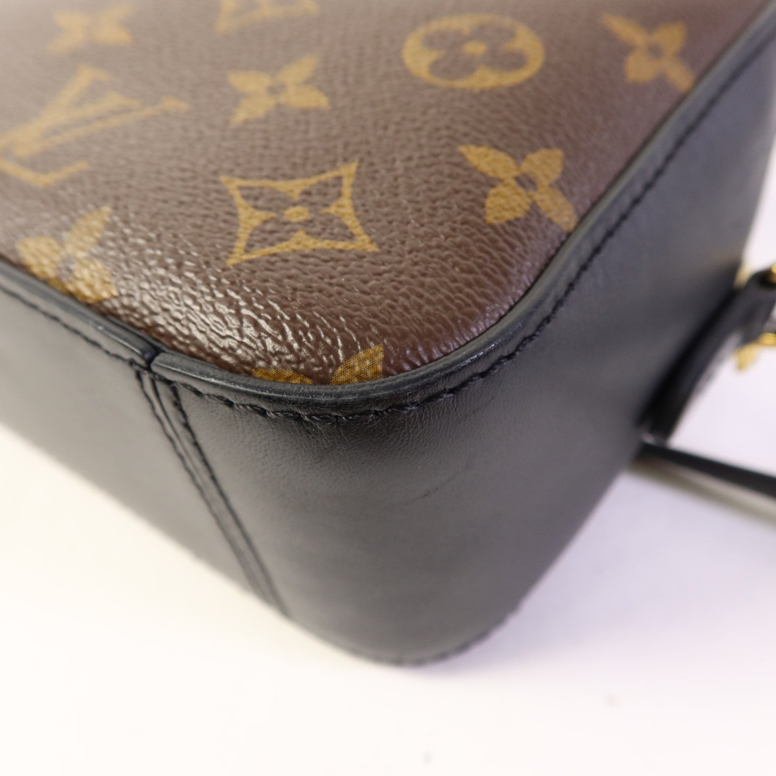 LOUIS VUITTON Monogram Saintonge金扣手挽袋棕色