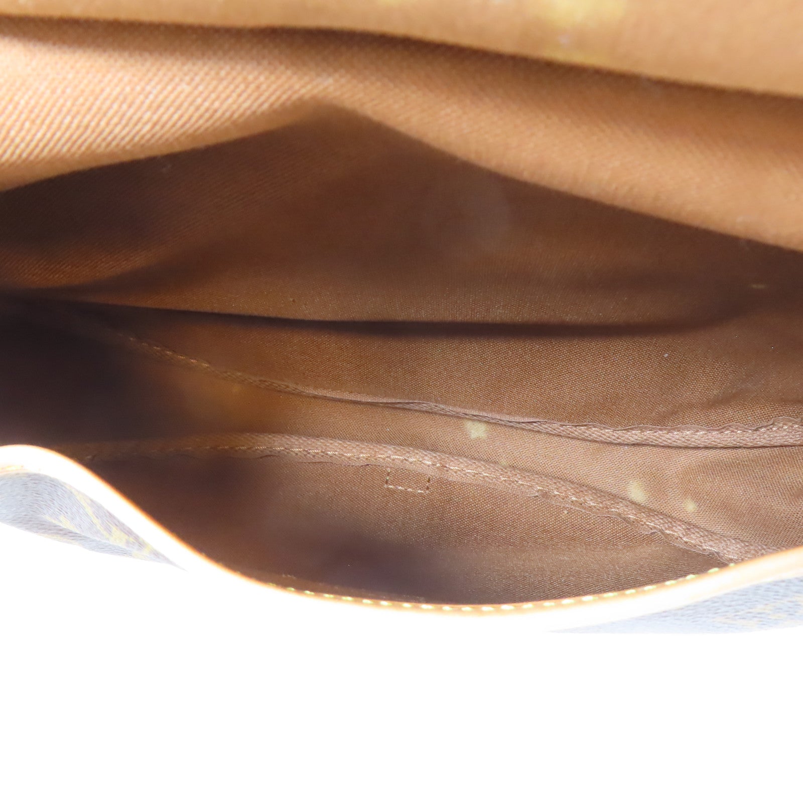 LOUIS VUITTON Monogram Saumur 30金扣肩背袋棕色
