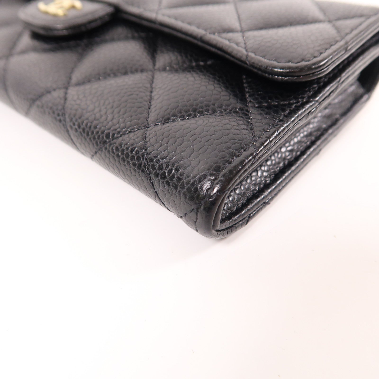 CHANEL 牛皮皮革Long Wallet金扣長錢包