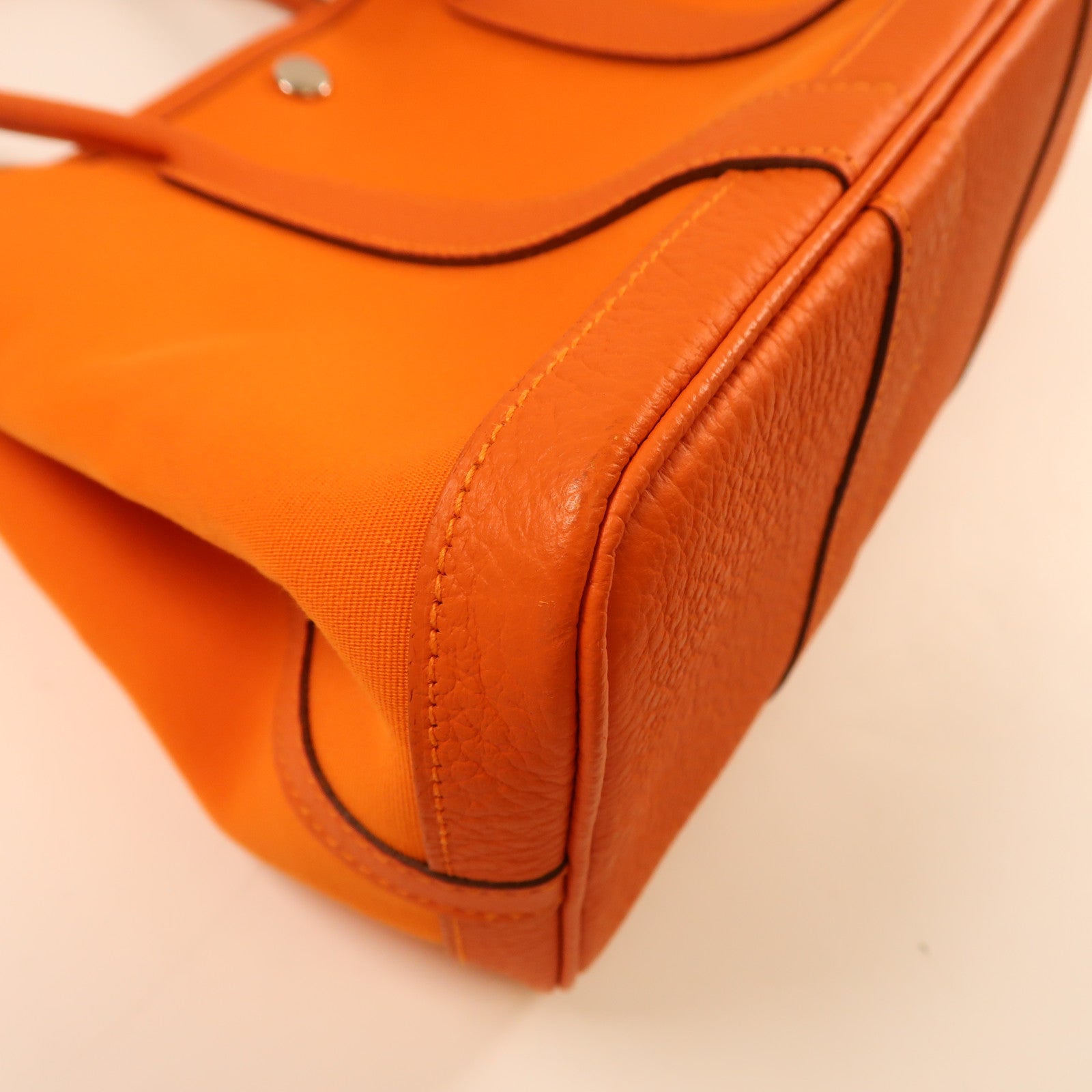 HERMES PHW Garden Party TPM Tote Bag Canvas Orange