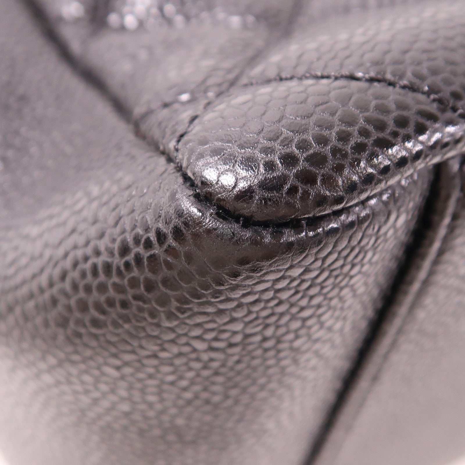 CHANEL 牛皮皮革GST Grand Shopping Tote Bag銀扣鏈帶肩背袋