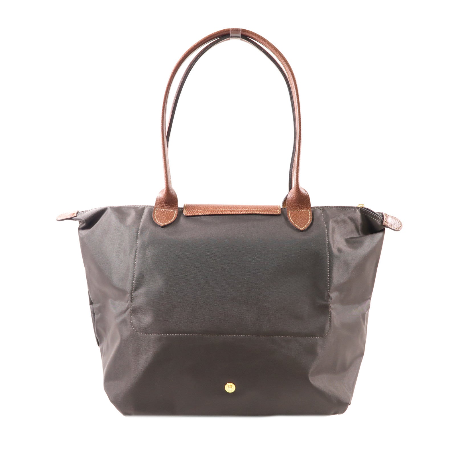Longchamp 尼龍Tote Bag金扣肩背袋灰色