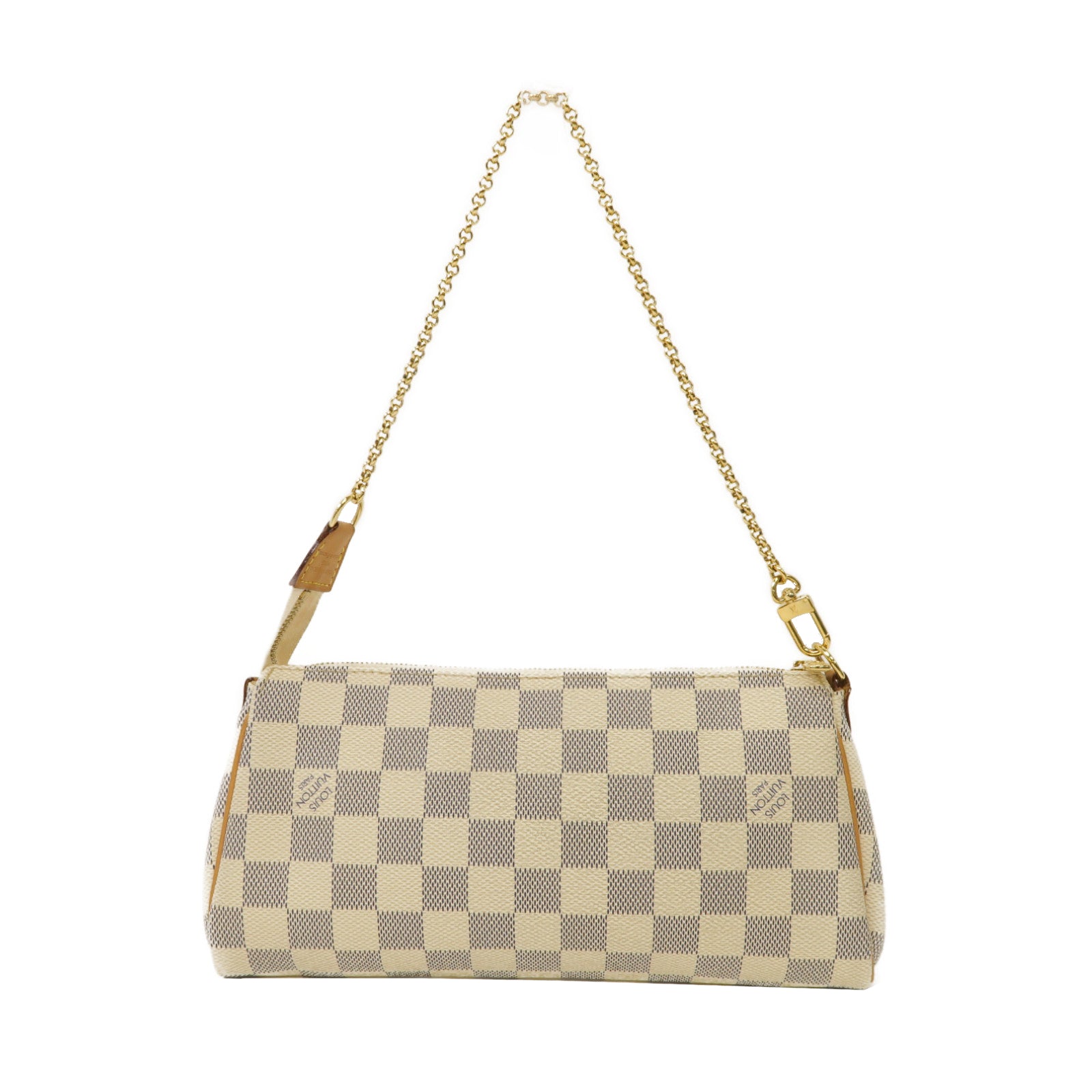 LOUIS VUITTON Damier Azur Eva金扣手挽肩背兩用袋白色