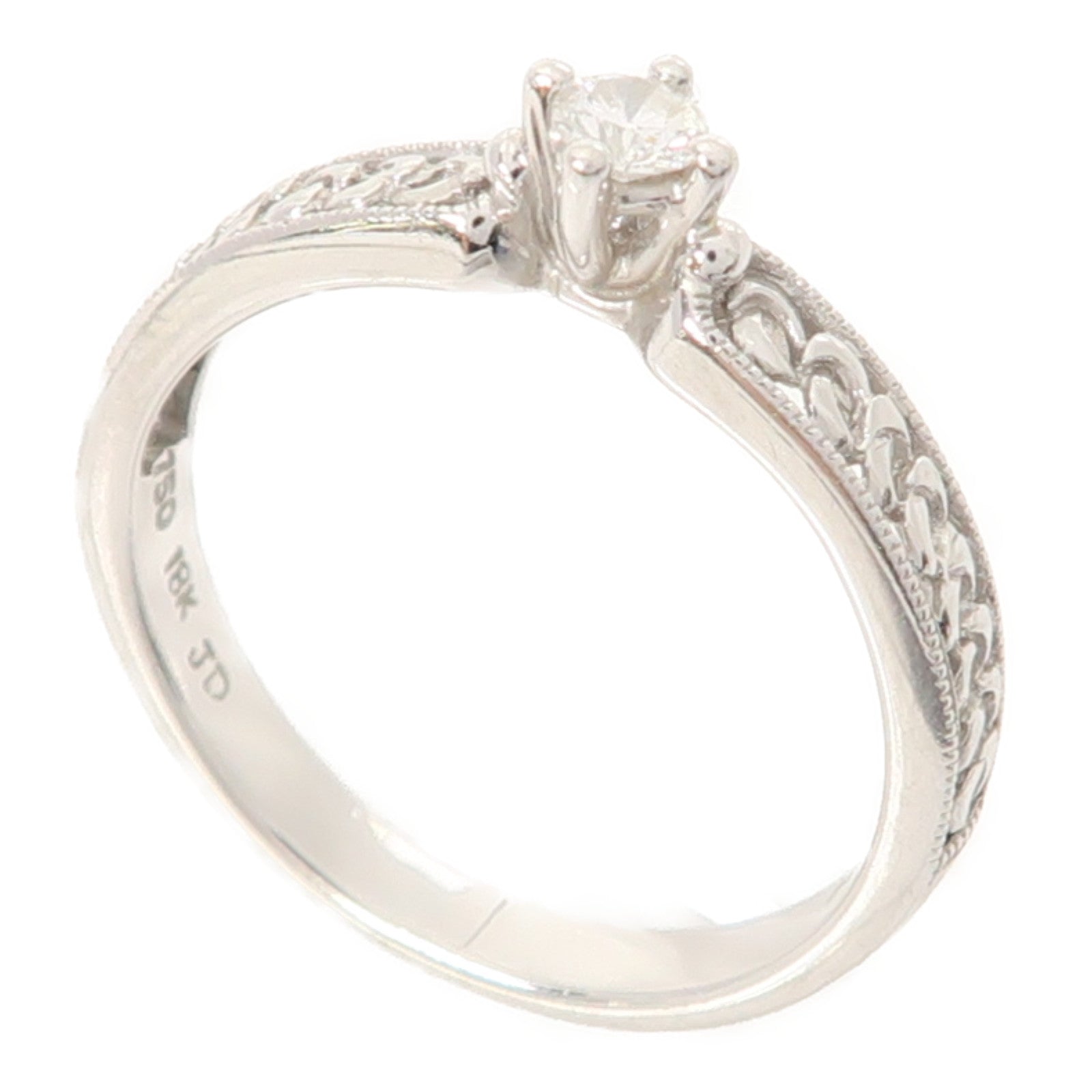 JEWELRY 【激減優惠】18K白金Diamond Ring 0.11ct鑽石戒指US#6