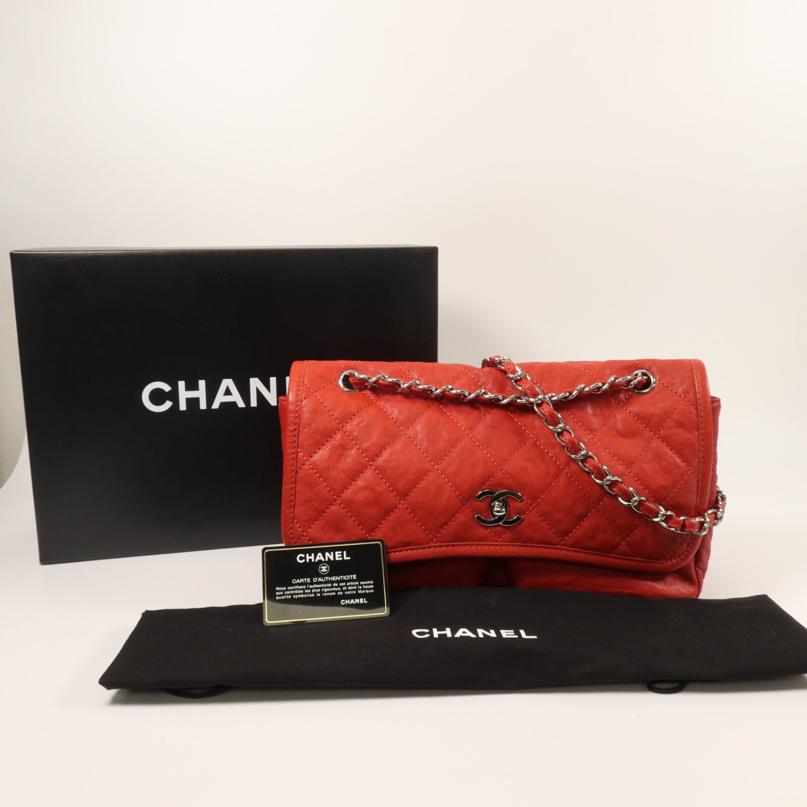 CHANEL 牛皮皮革Chain Shoulder鏈帶肩背袋