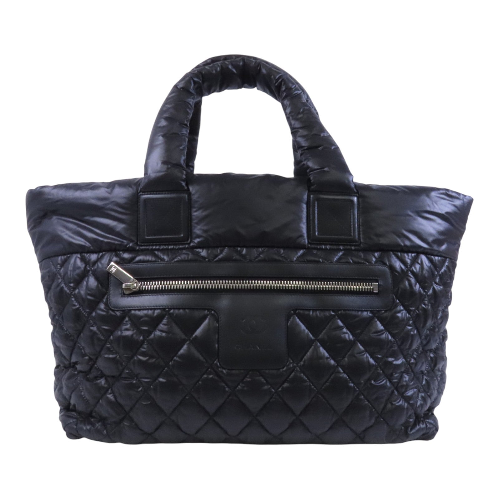 CHANEL 尼龍Coco Cocoon Large銀扣肩背袋