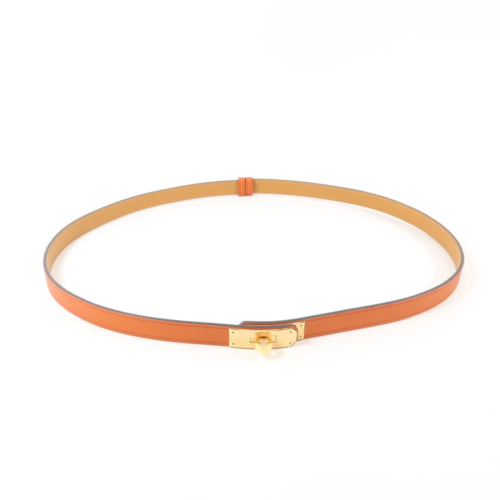 HERMES Epsom皮革Kelly 18 Belt皮帶Terre Battue