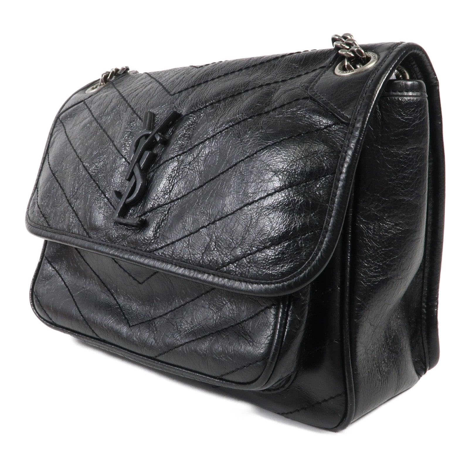 SAINT LAURENT 牛皮皮革Niki Medium銀扣肩背袋