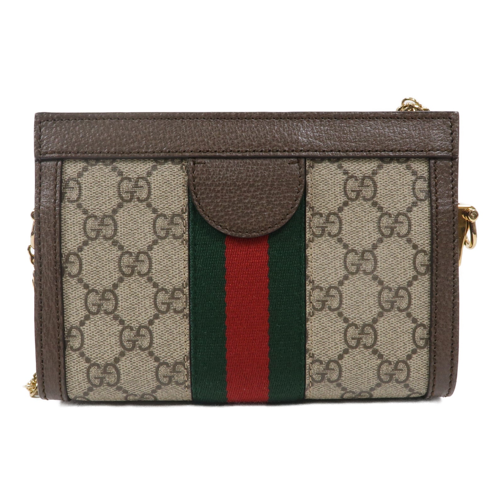 GUCCI 塗層帆布Ophidia Chain Shoulder Bag鏈帶肩背袋