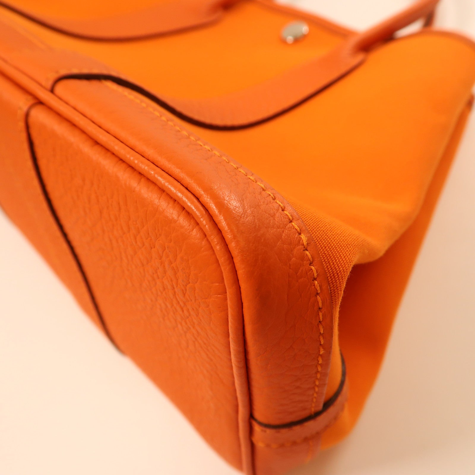 HERMES PHW Garden Party TPM Tote Bag Canvas Orange