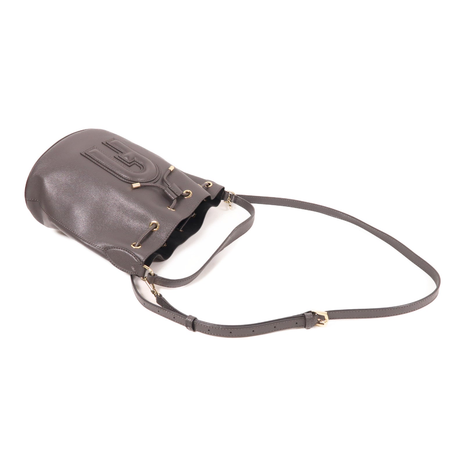 Furla 牛皮皮革Bucket Bag金扣手挽肩背兩用袋