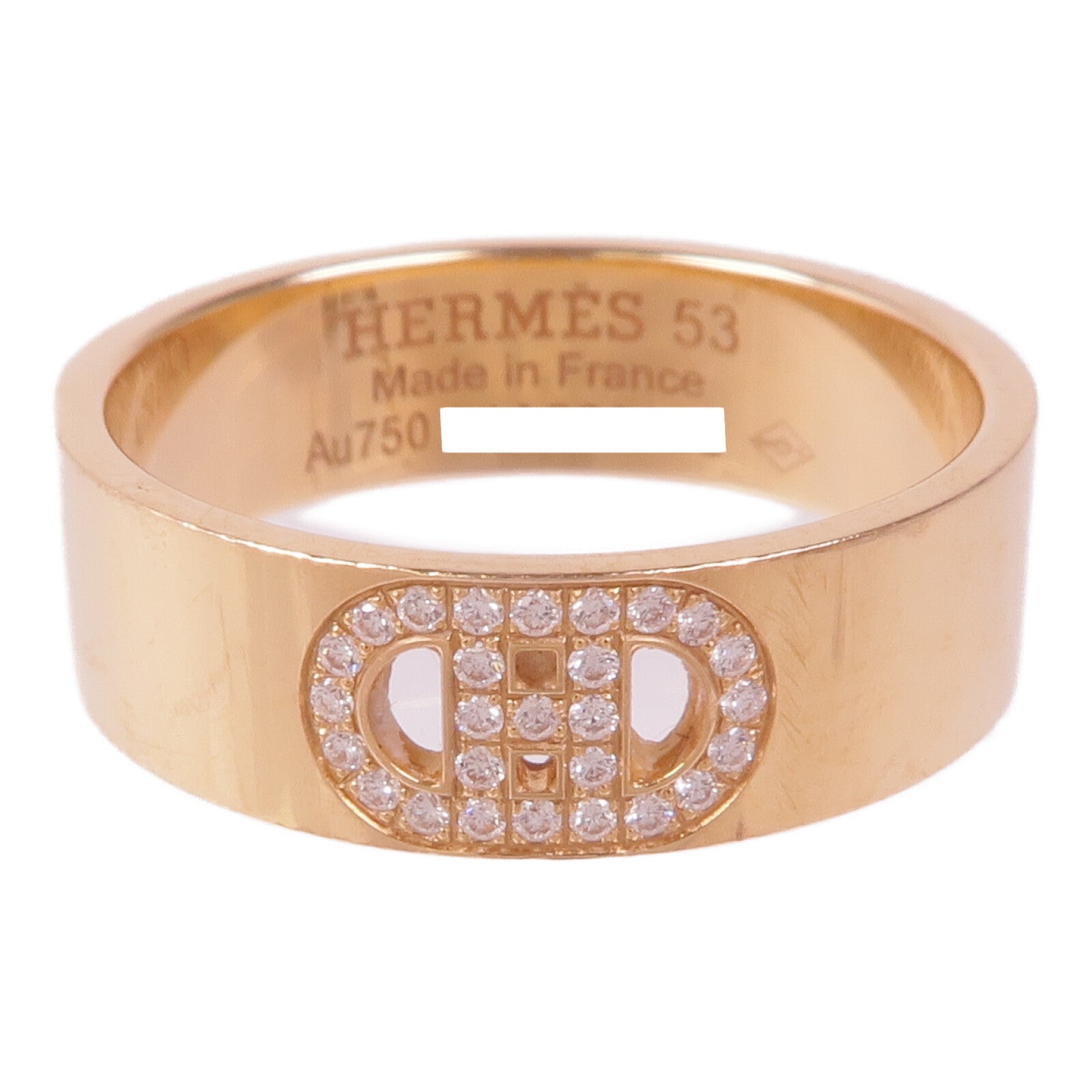 HERMES 18K玫瑰金Diamond Ring鑽石戒指Hermes#53/US#6.25
