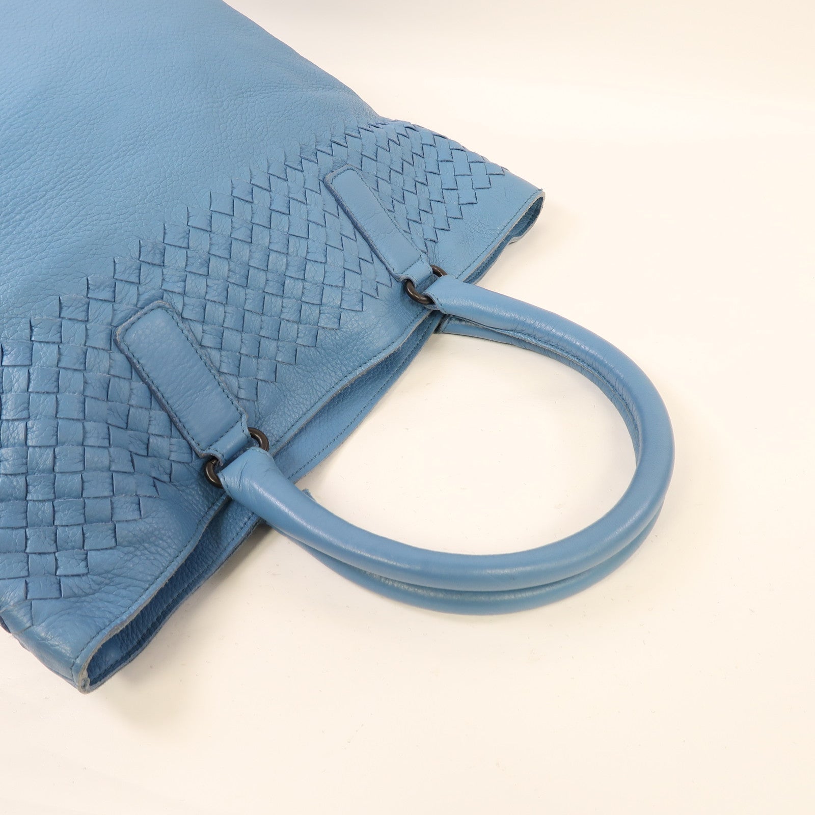BOTTEGA VENETA 【激減優惠】牛皮皮革Hand Bag手挽袋藍色