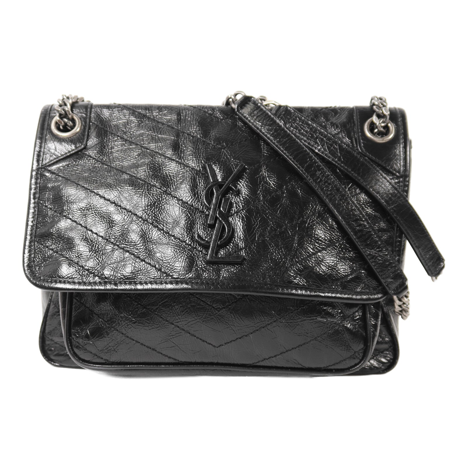 SAINT LAURENT 牛皮皮革Niki Medium銀扣鏈帶肩背袋