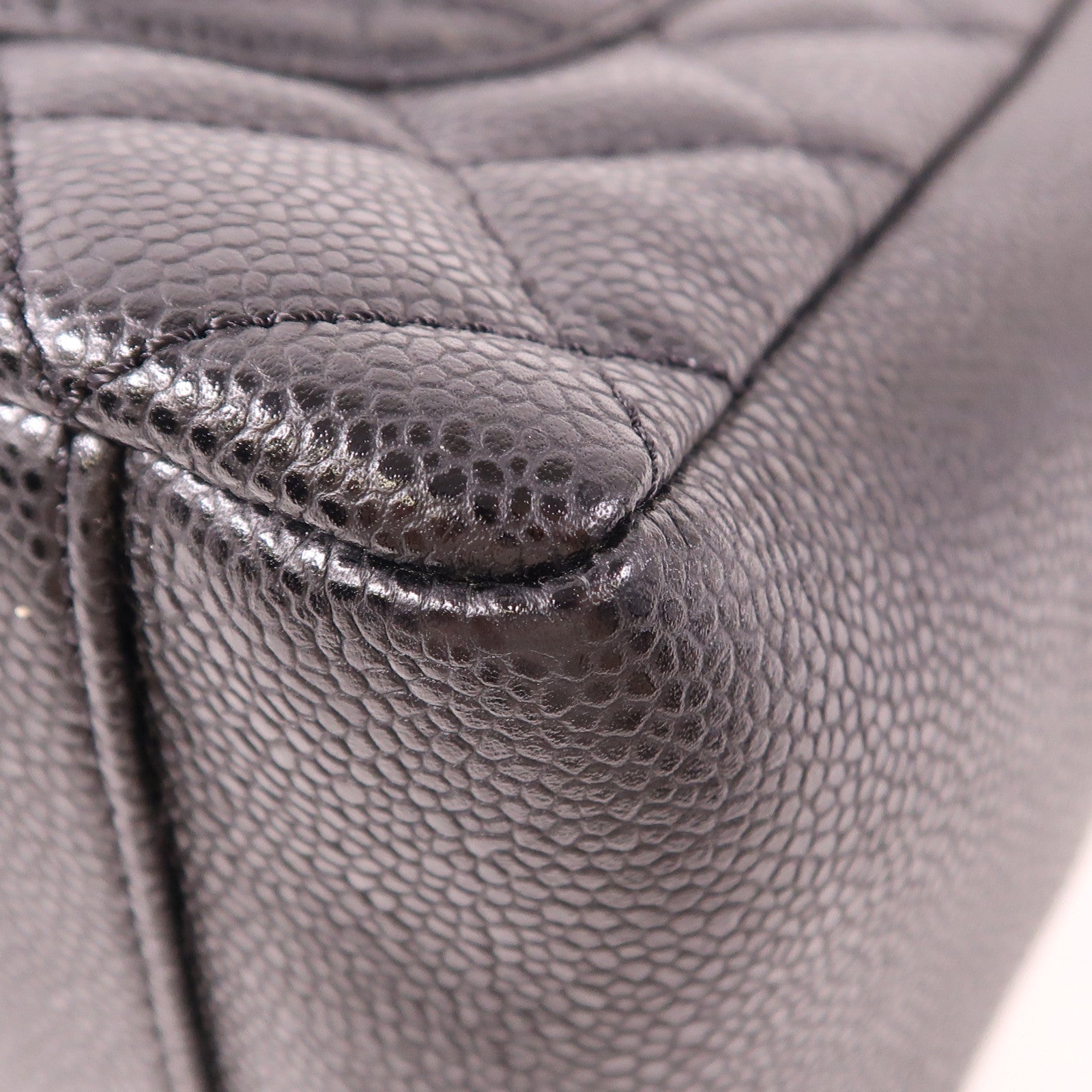 CHANEL 牛皮皮革GST Grand Shopping Tote Bag銀扣鏈帶肩背袋