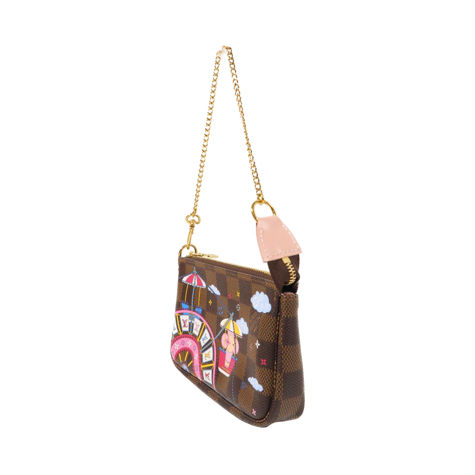 LOUIS VUITTON Damier Pochette Accessories金扣手拿包啡色