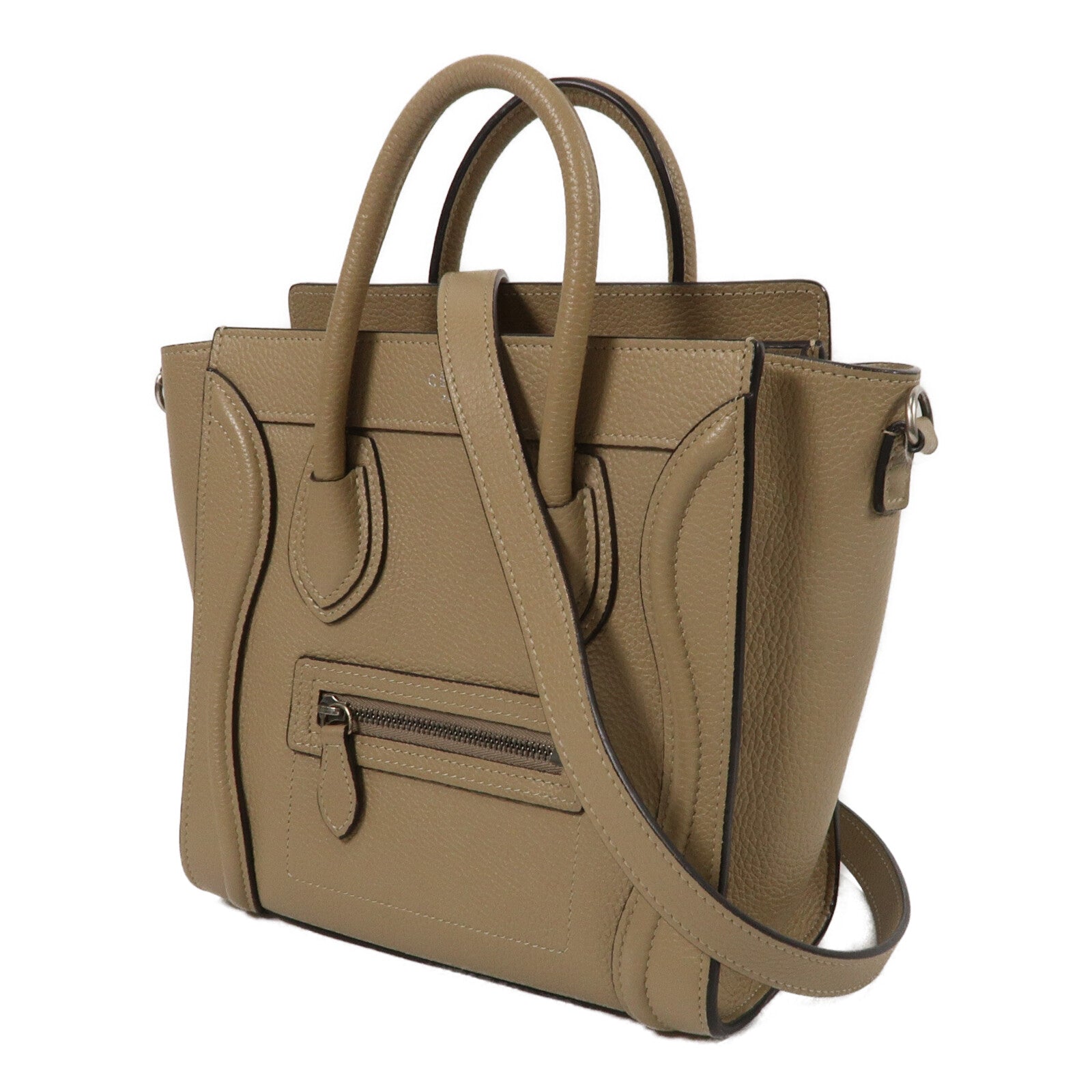 CELINE 牛皮皮革Nano Luggage手挽肩背兩用袋