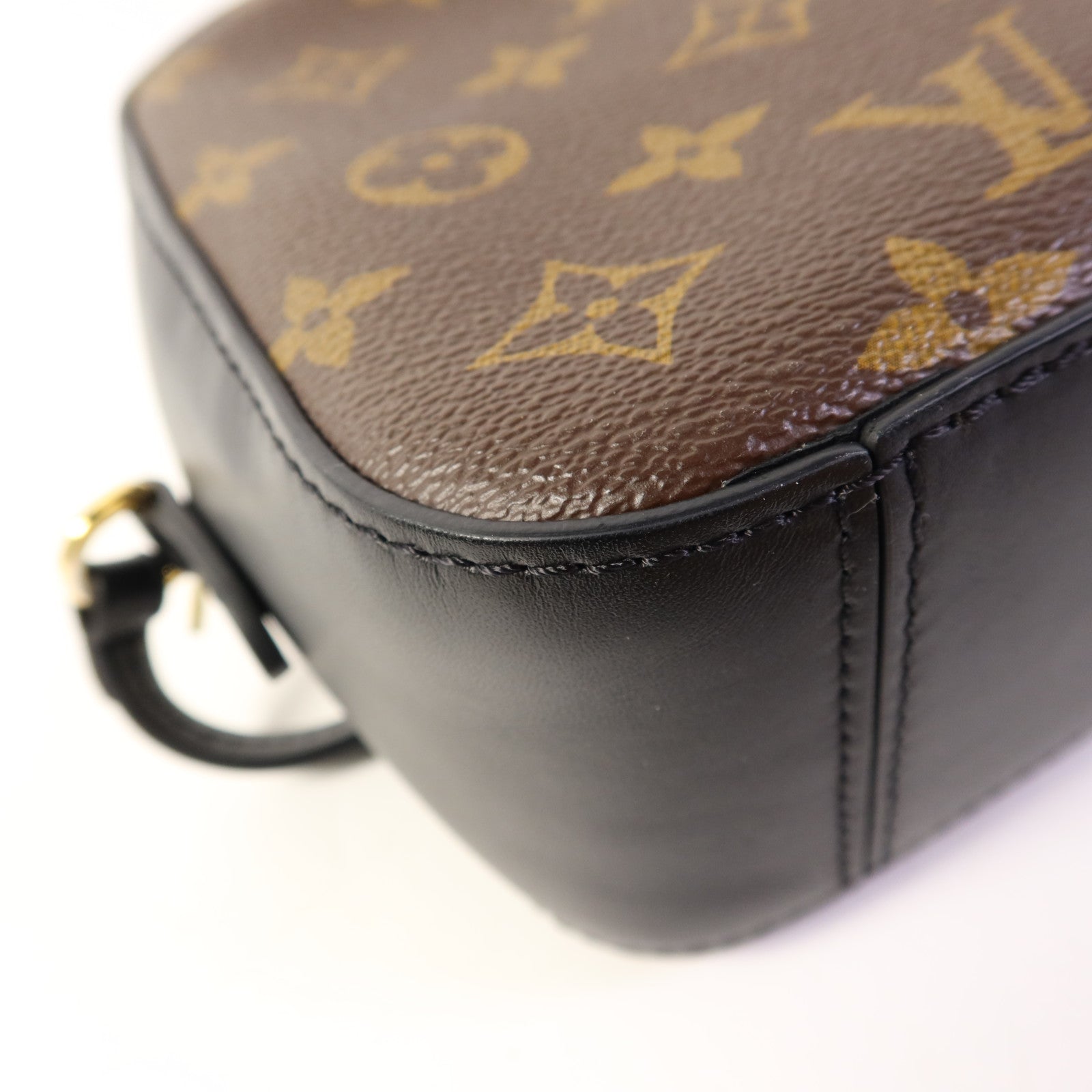 LOUIS VUITTON Monogram Saintonge金扣手挽袋棕色