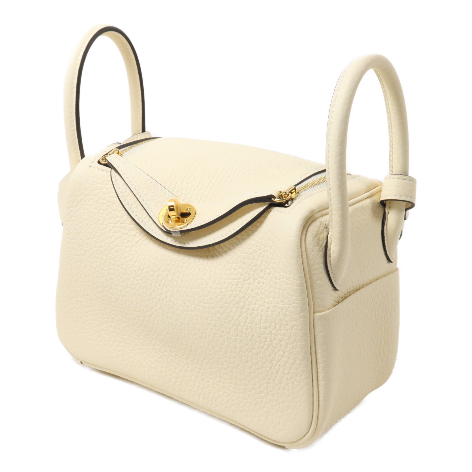 HERMES Clemence皮革Mini Lindy手挽肩背兩用袋Nata