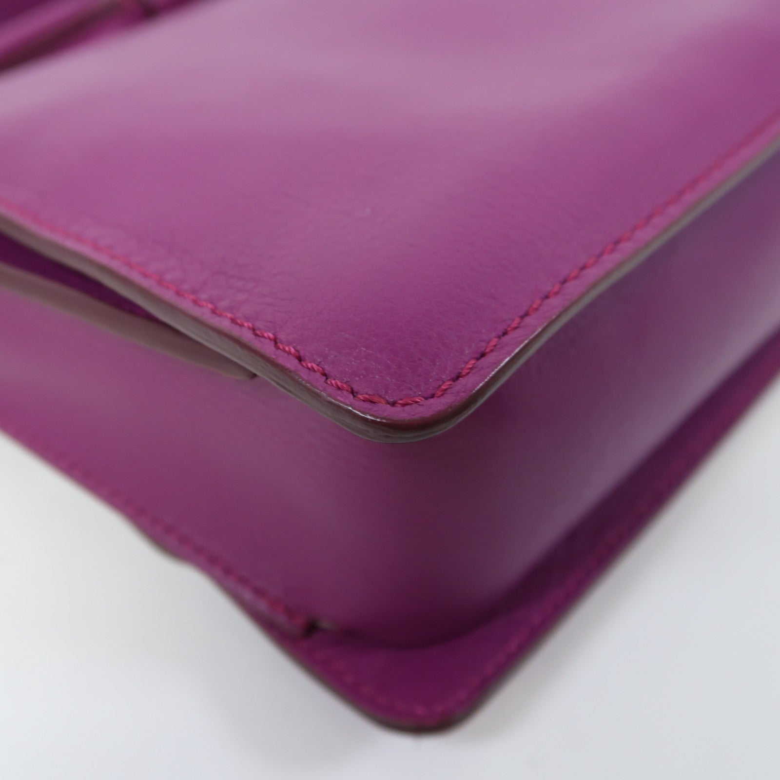 TOD'S 牛皮皮革Chain Shoulder銀扣鏈帶肩背袋紫色