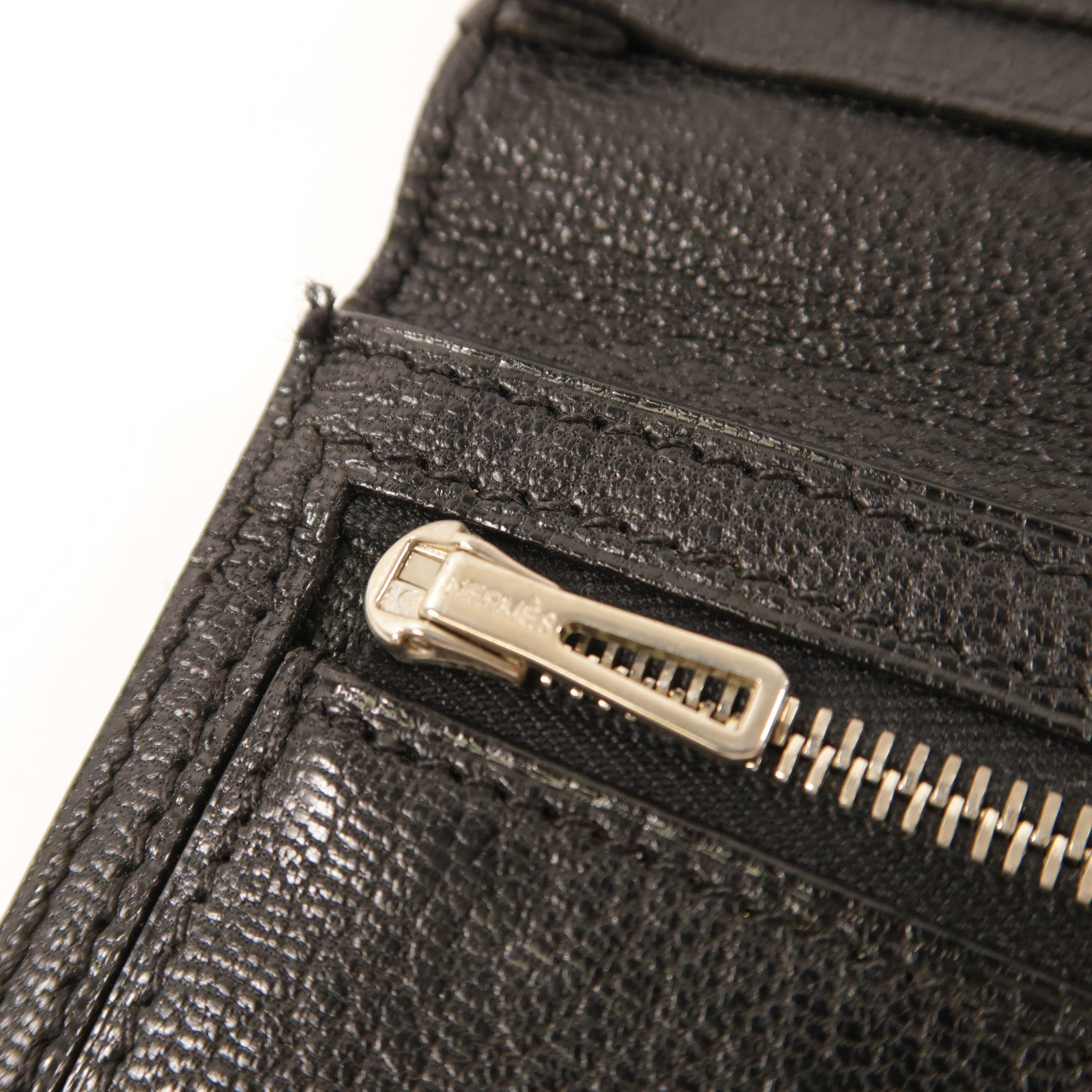 HERMES PHW Bearn Long Wallet Chevre Leather 89 Noir Black