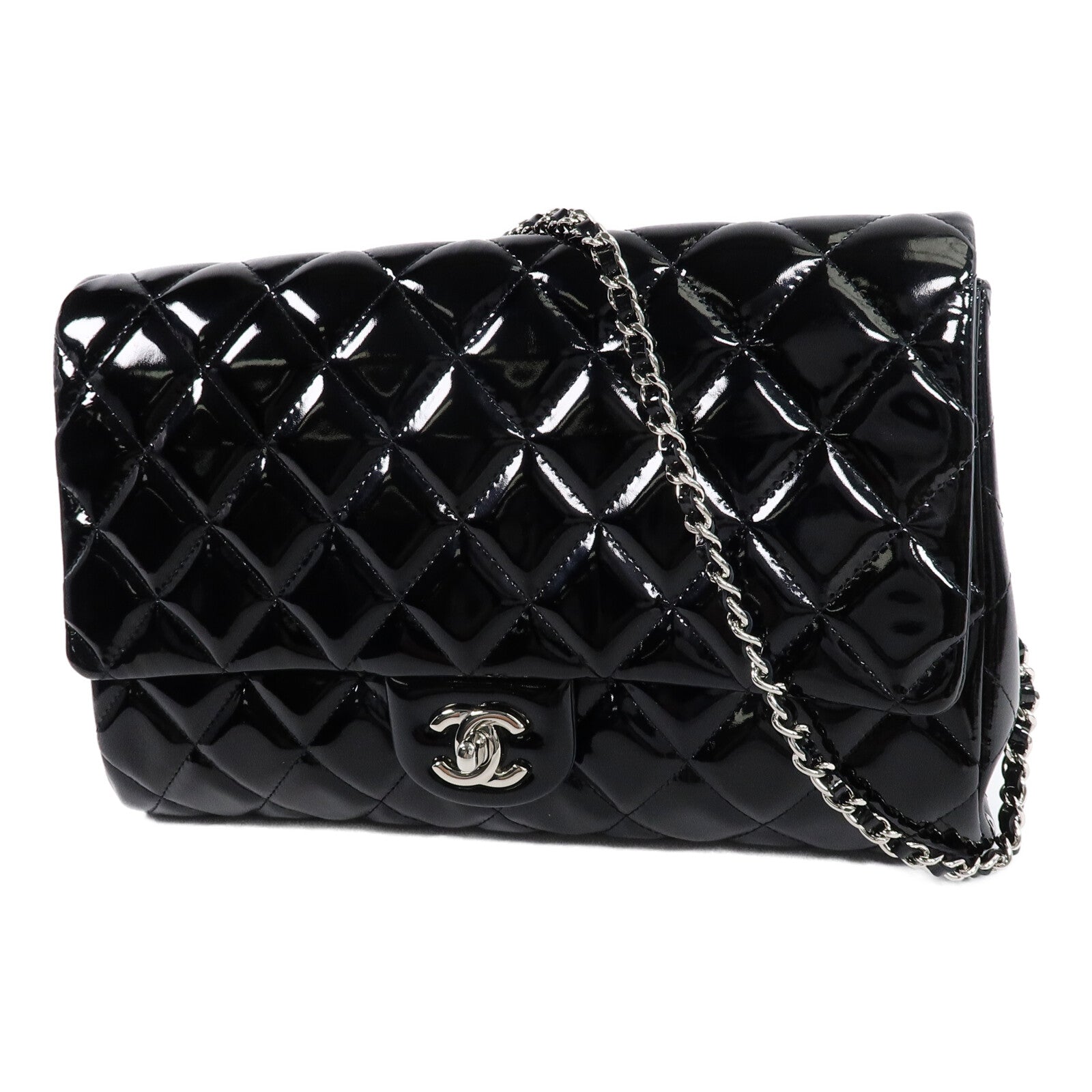 CHANEL 漆皮皮革Timeless鏈帶肩背袋