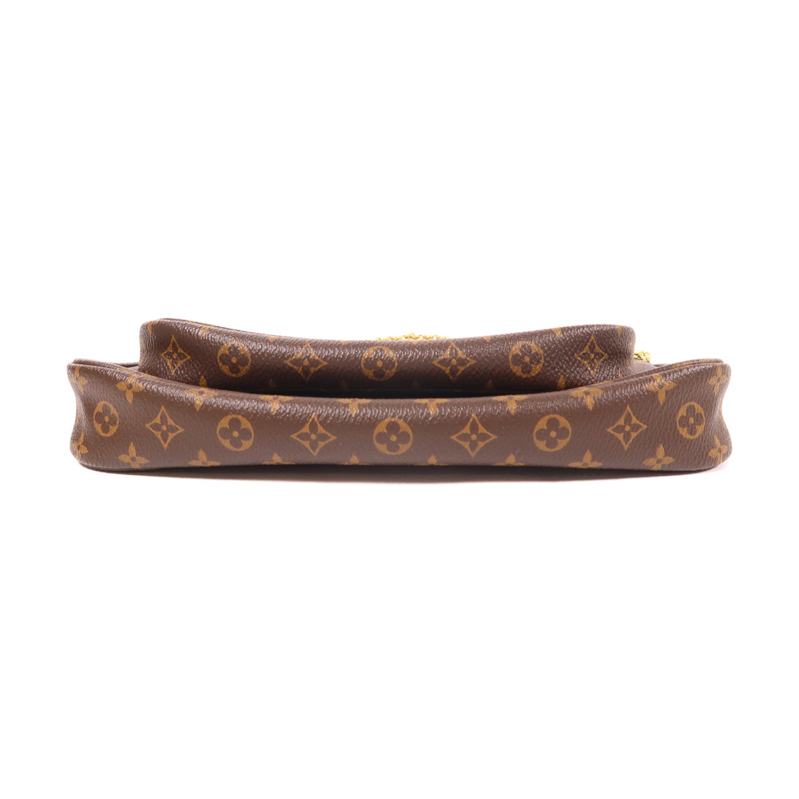 LOUIS VUITTON Monogram Multi Pochette Accessoires金扣肩背袋棕色