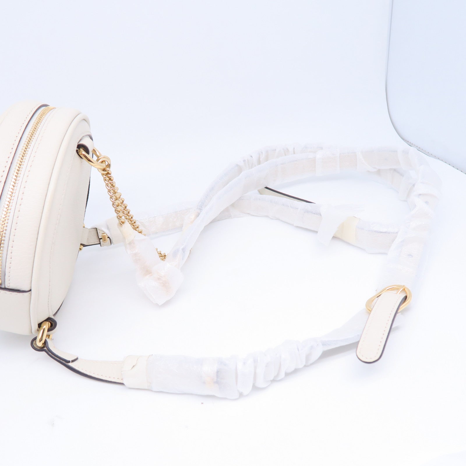 GUCCI 【清倉大減價】牛皮皮革Ophidia Mini Backpack金扣背包白色