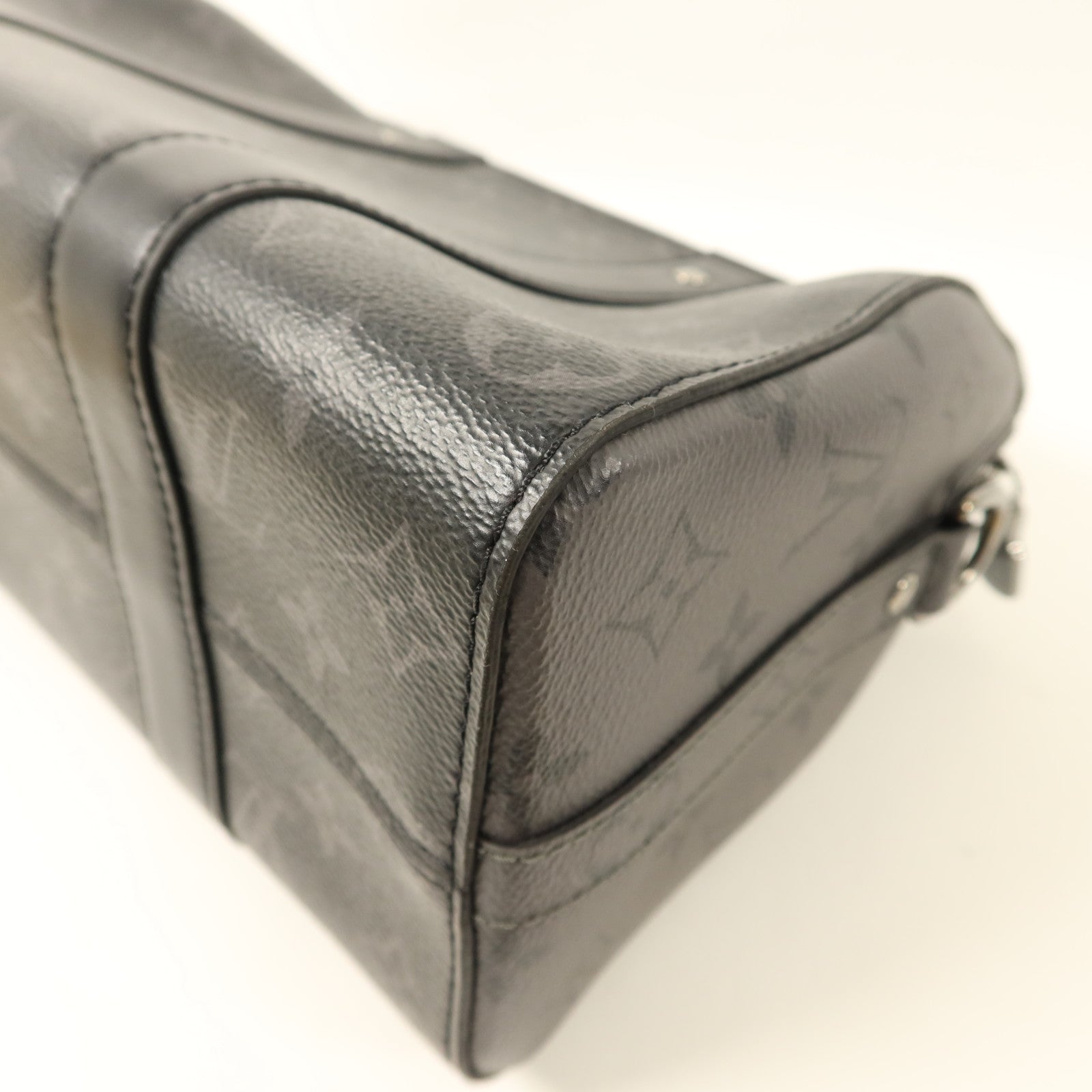 LOUIS VUITTON Monogram Eclipse City Keepall銀扣手挽肩背兩用袋