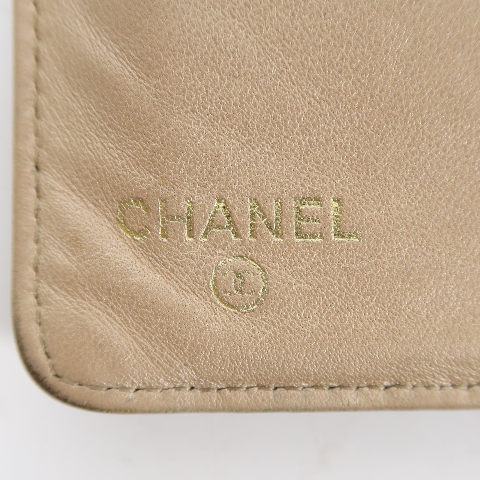 CHANEL 羊皮皮革Long Wallet金扣長錢包黑色