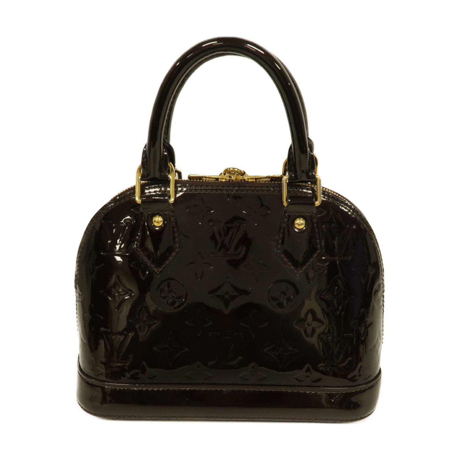 LOUIS VUITTON 【激減優惠】Vernis Alma BB金扣手挽肩背兩用袋酒紅色