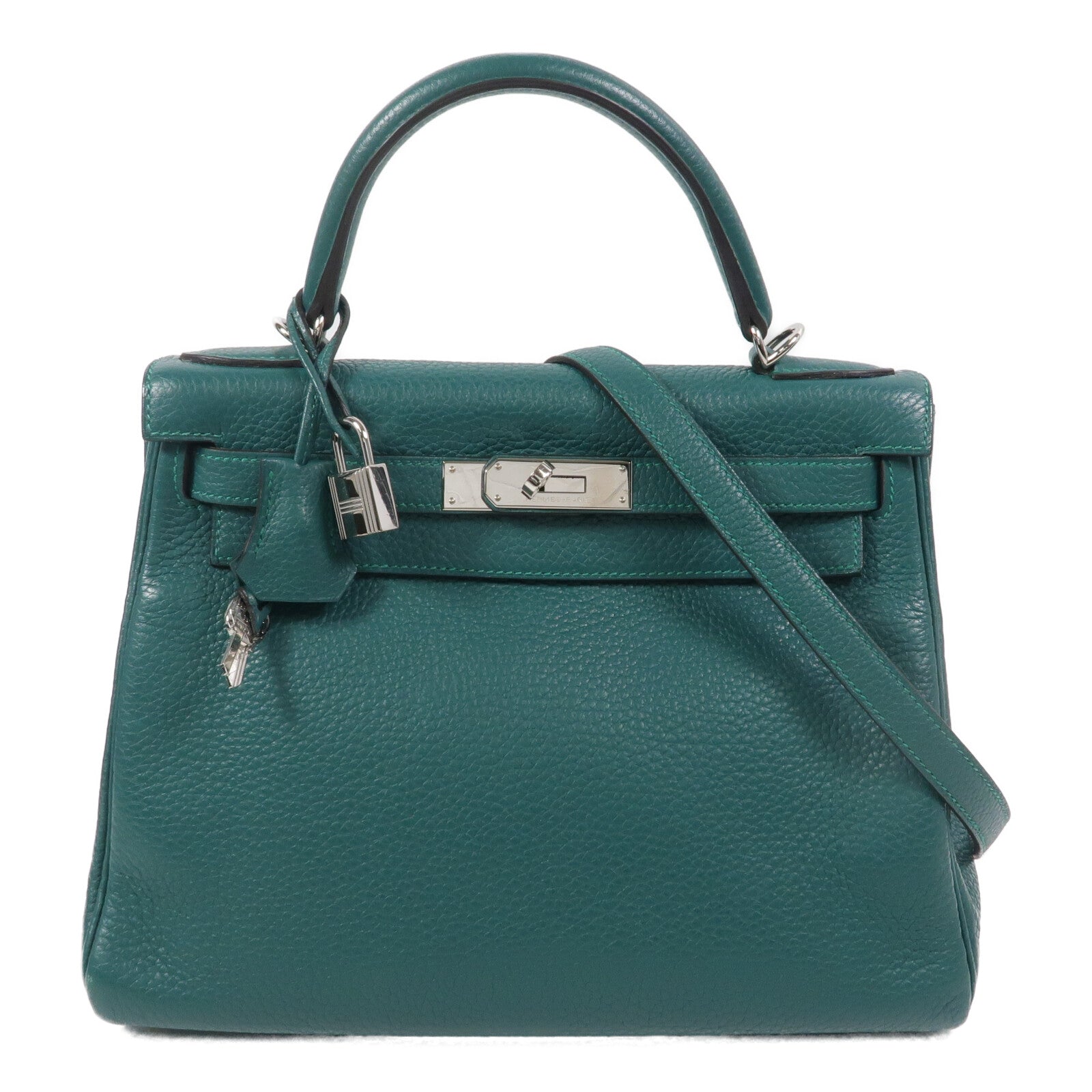 HERMES Togo皮革Kelly 28手挽肩背兩用袋Malachite