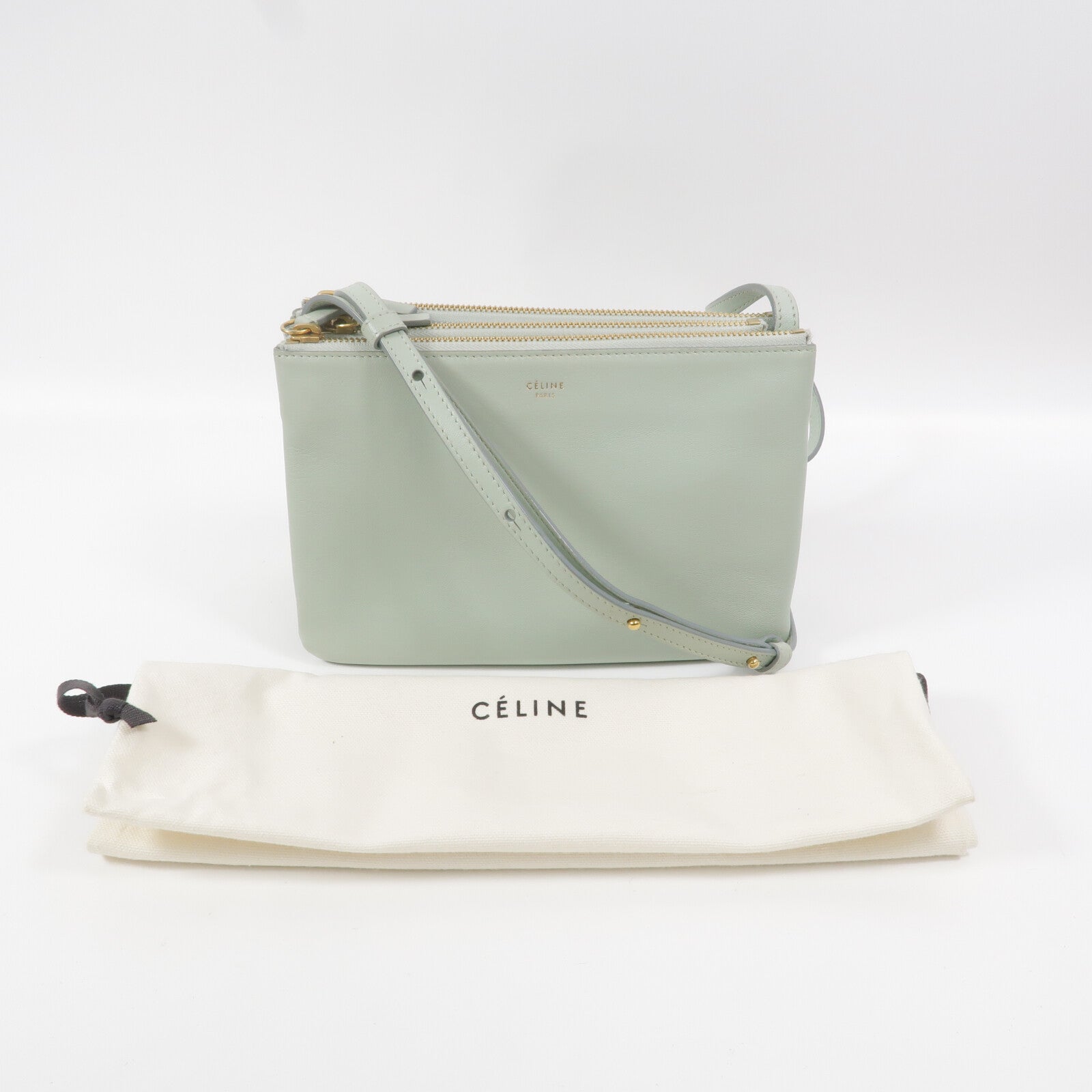 CELINE 羊皮皮革Trio Small肩背袋