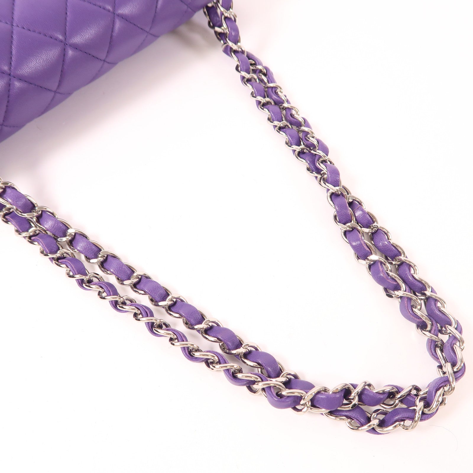 CHANEL 牛皮皮革Classic 25銀扣鏈帶肩背袋