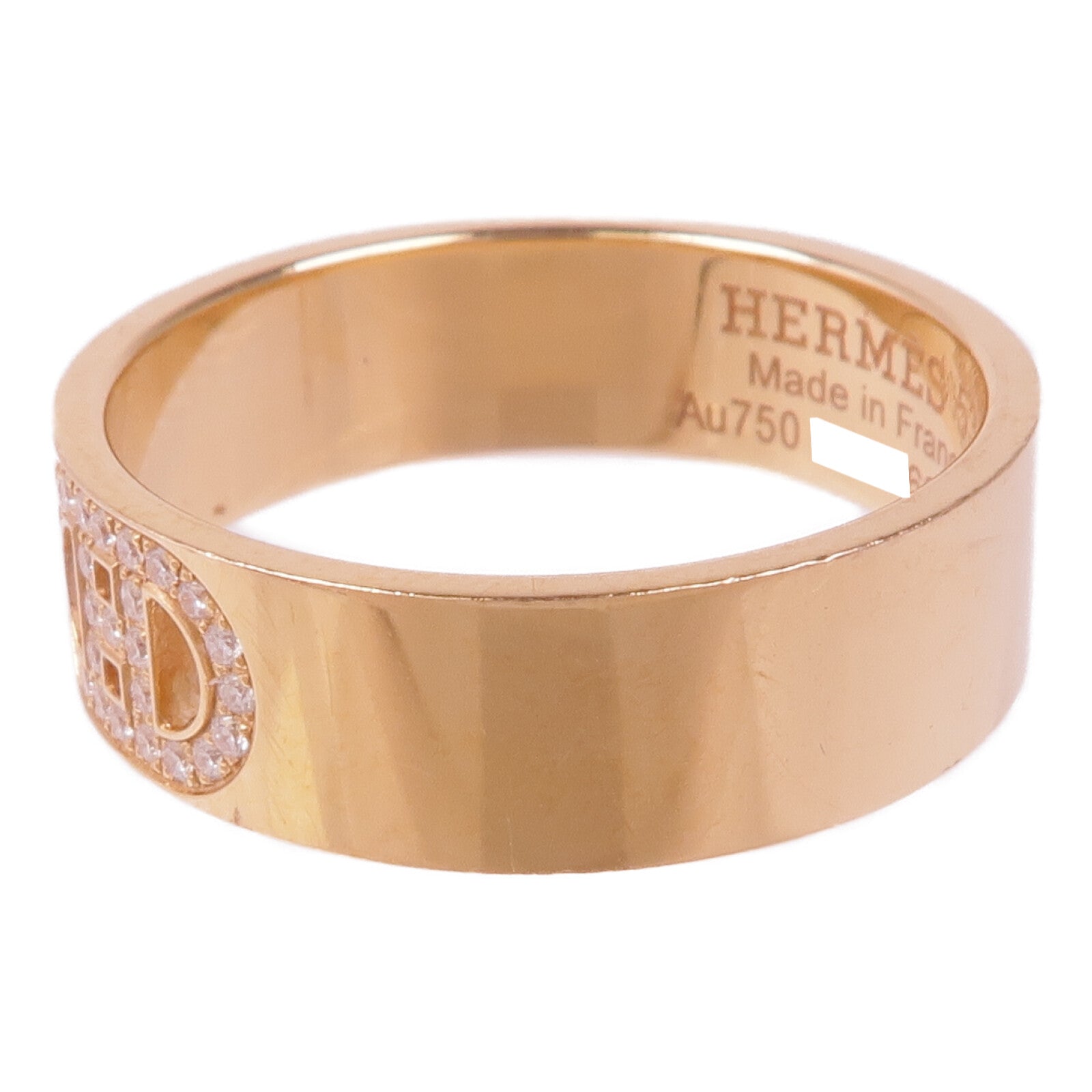HERMES 18K玫瑰金Diamond Ring鑽石戒指Hermes#53/US#6.25