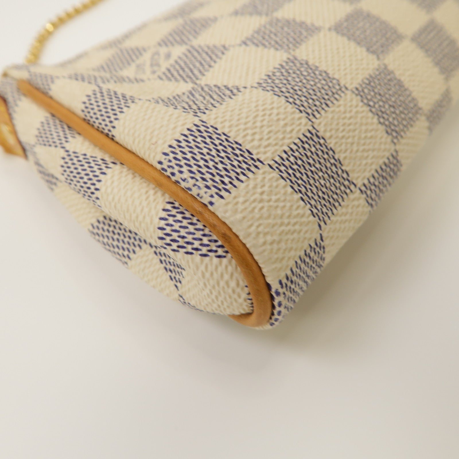 LOUIS VUITTON Damier Azur Eva金扣手挽肩背兩用袋白色