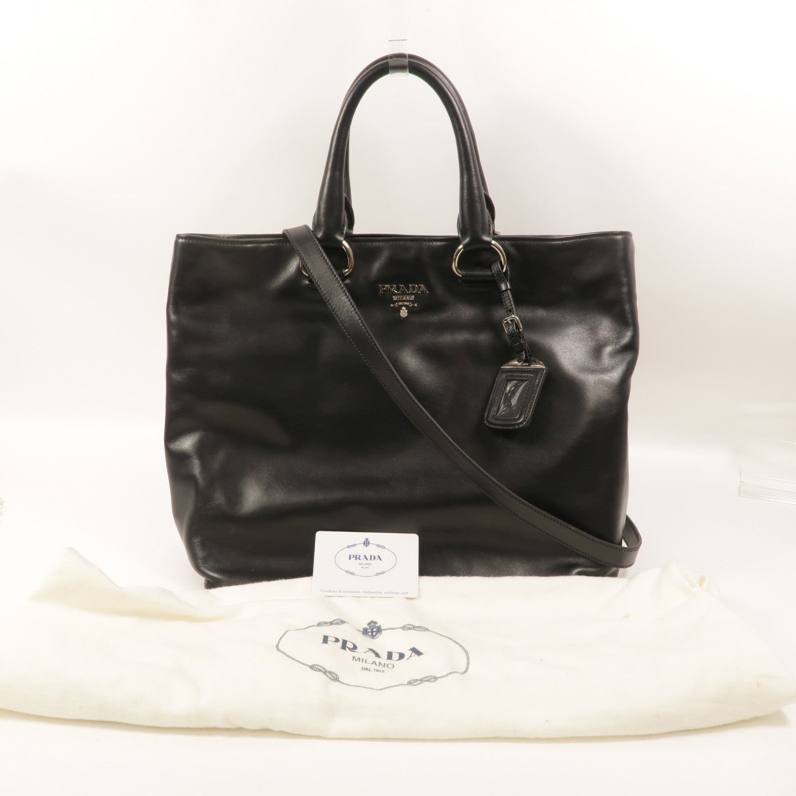 PRADA 牛皮皮革Convertible Shopping手挽肩背兩用袋