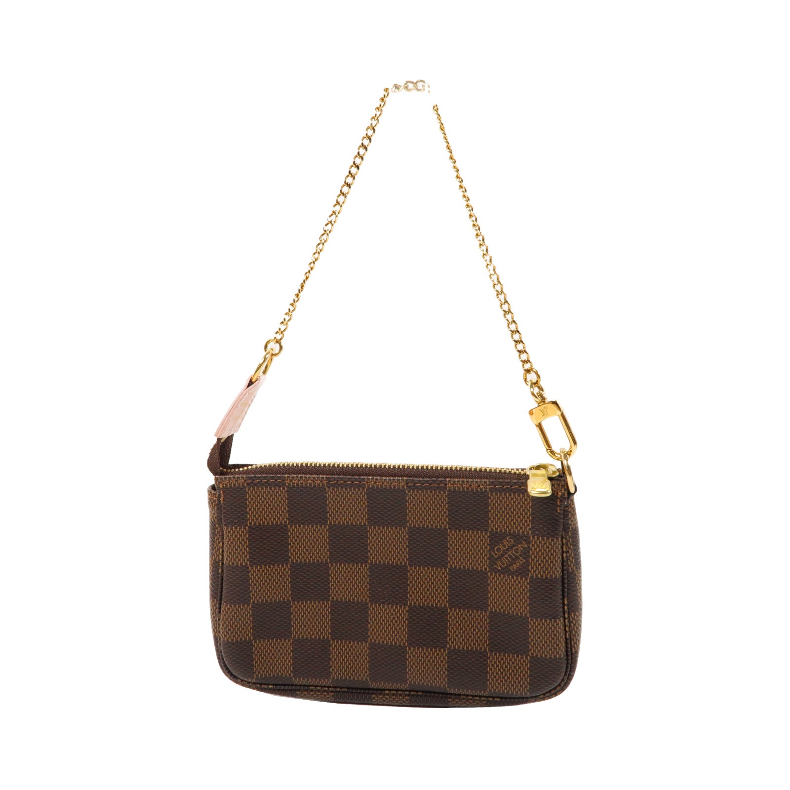 LOUIS VUITTON Damier Pochette Accessories金扣手拿包啡色
