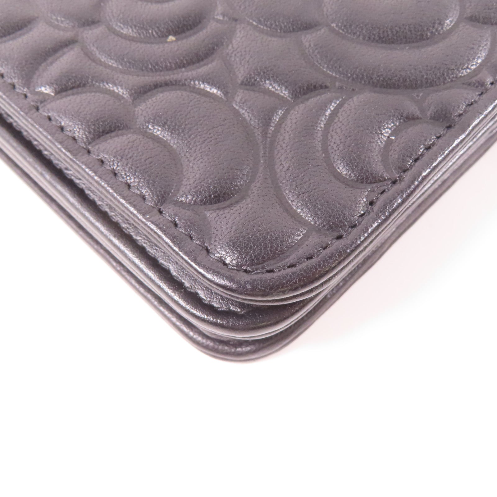 CHANEL 羊皮皮革WOC Wallet On Chain銀扣鏈帶肩背袋黑色