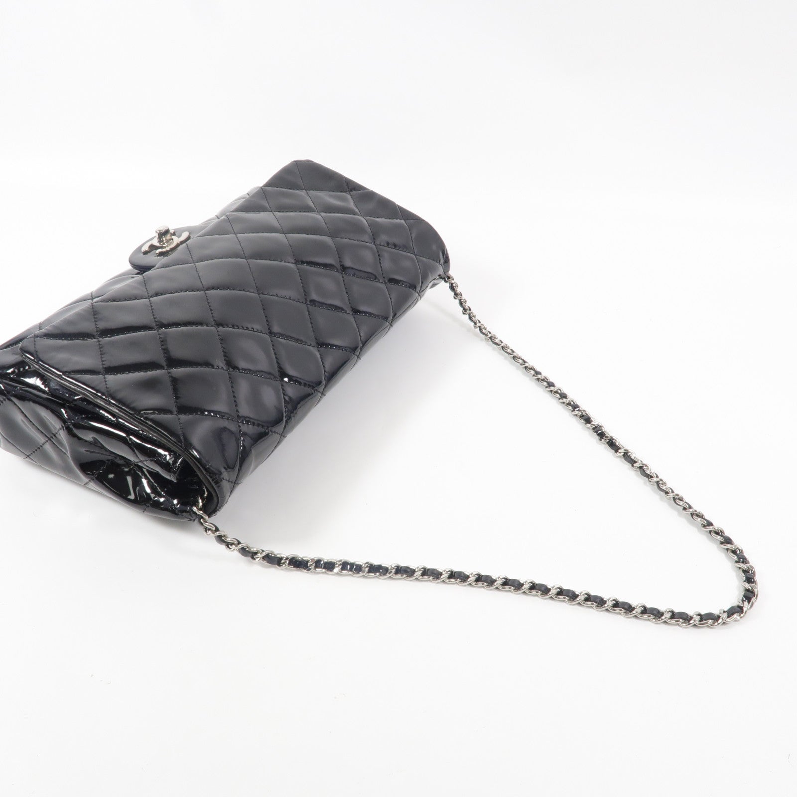 CHANEL 漆皮皮革Timeless鏈帶肩背袋