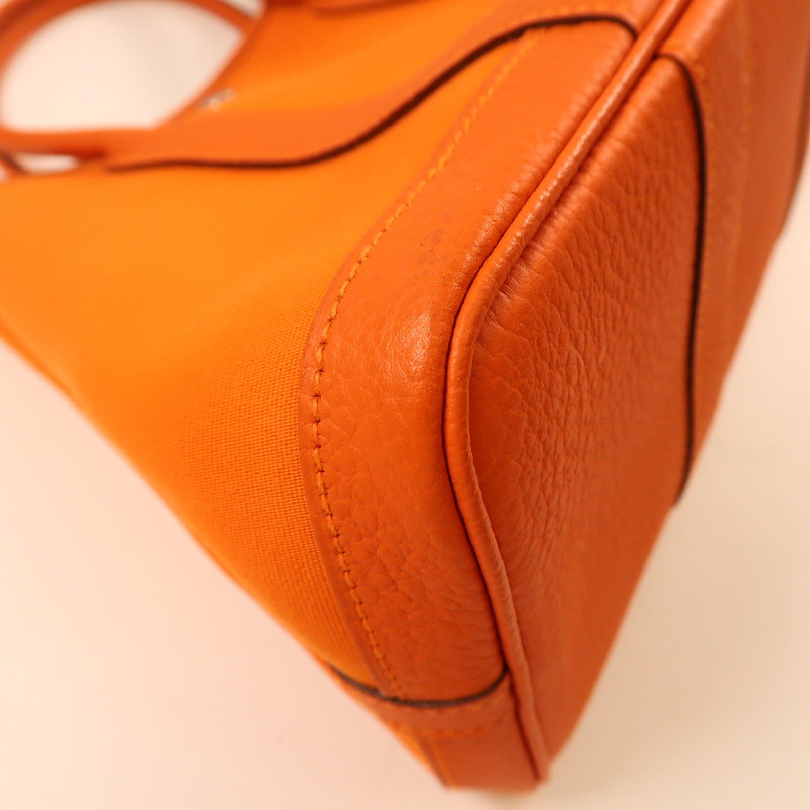HERMES PHW Garden Party TPM Tote Bag Canvas Orange