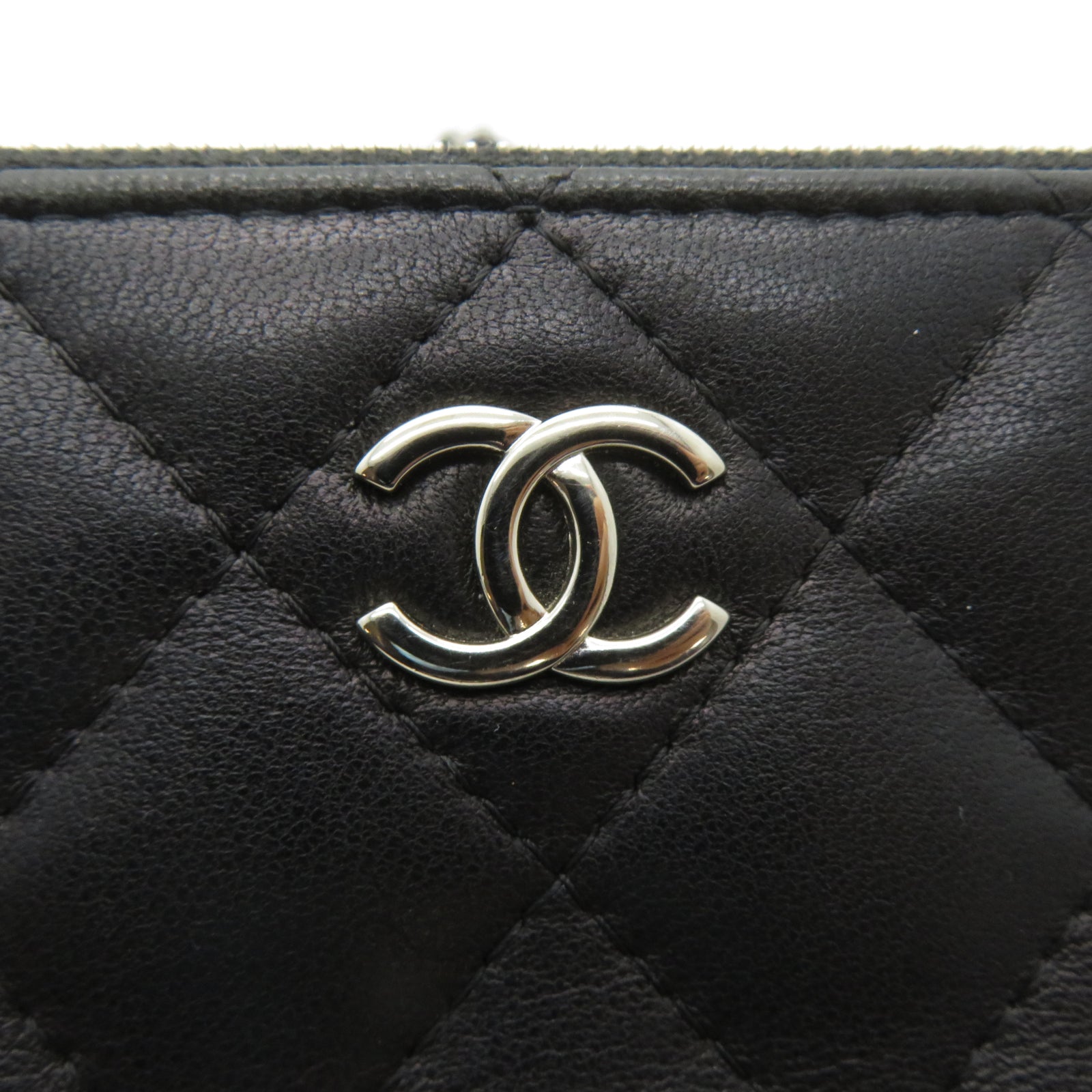 CHANEL 【激減優惠】菱格羊皮皮革Chain Shoulder銀扣鏈帶肩背袋黑色