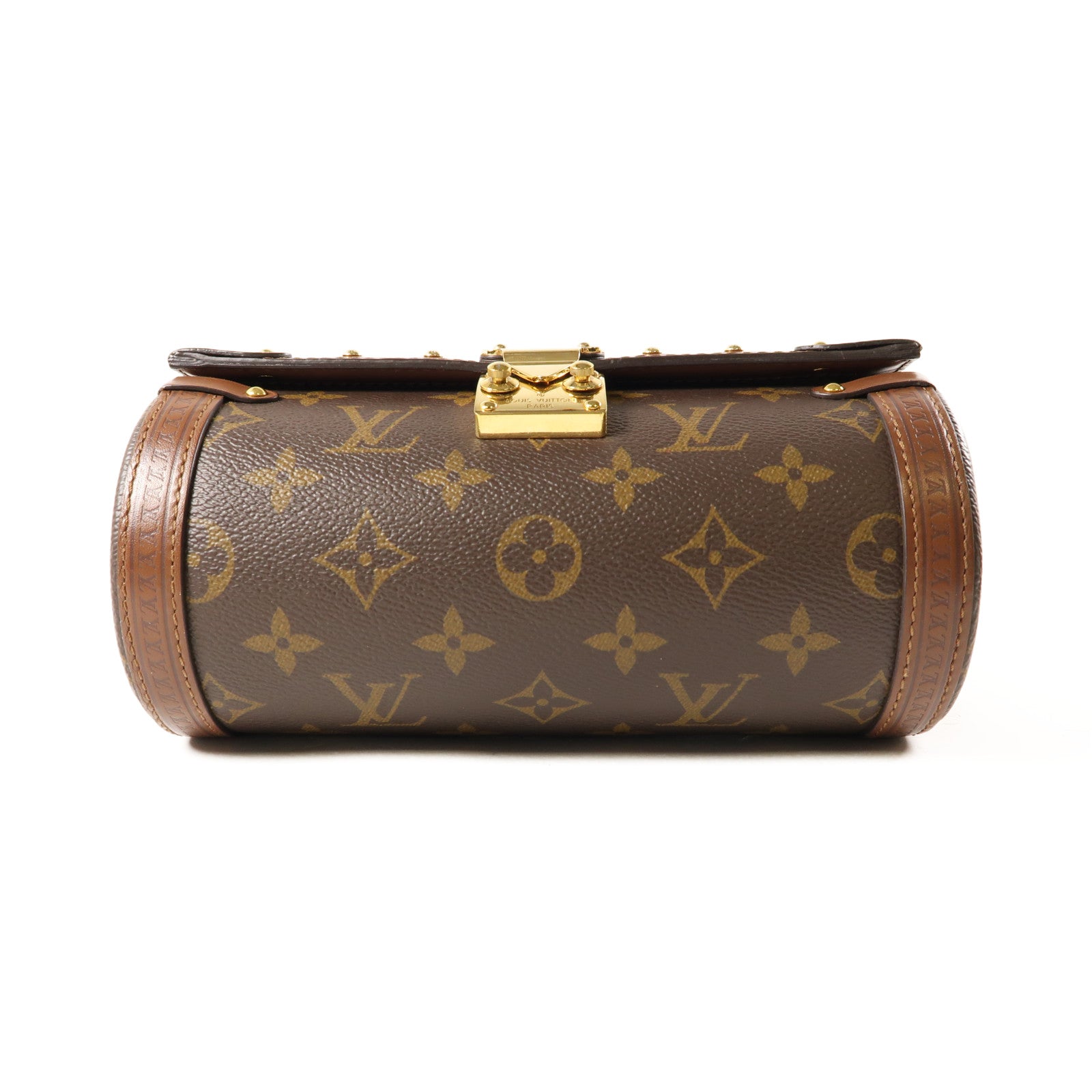 LOUIS VUITTON Monogram Papillon Trunk金扣手挽肩背兩用袋棕色