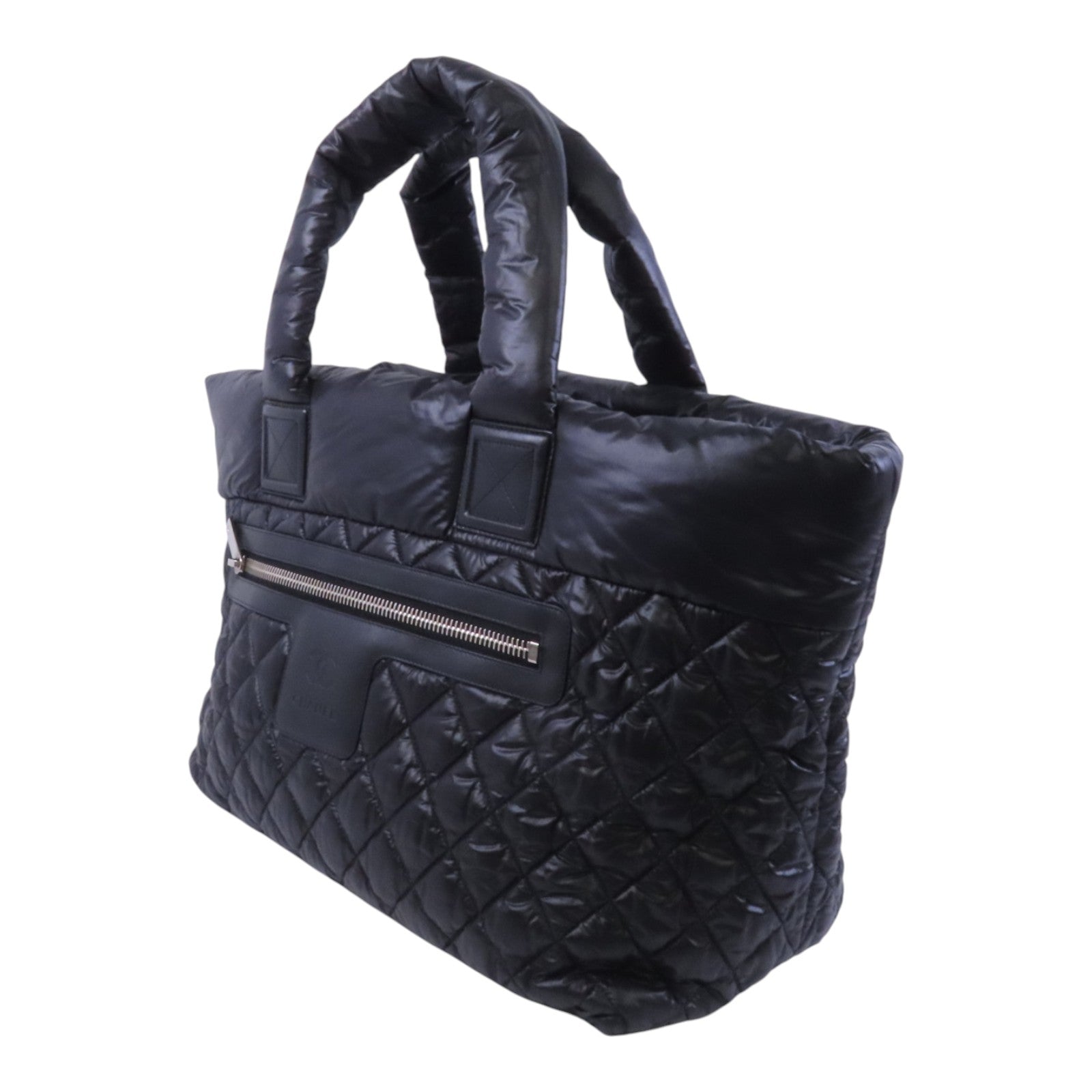 CHANEL 尼龍Coco Cocoon Large銀扣肩背袋