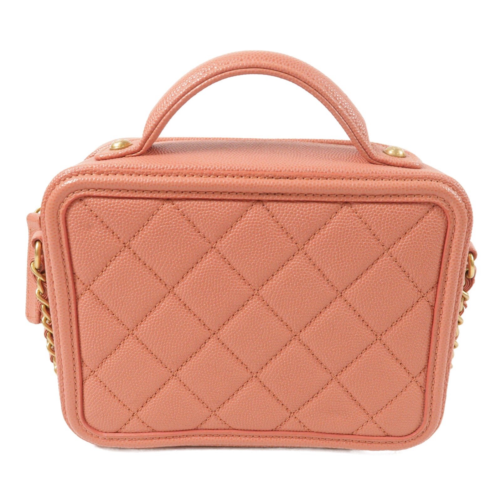 CHANEL 牛皮皮革Vanity Case金扣手挽肩背兩用袋