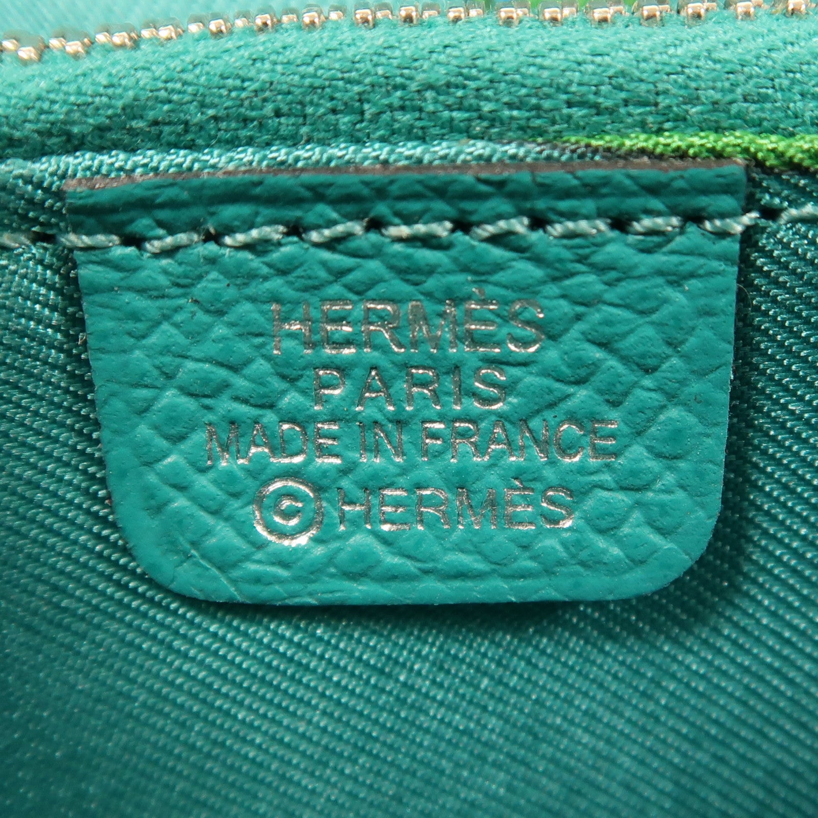 HERMES Epsom皮革Silk In Compact Wallet銀扣錢包Bleu Paon