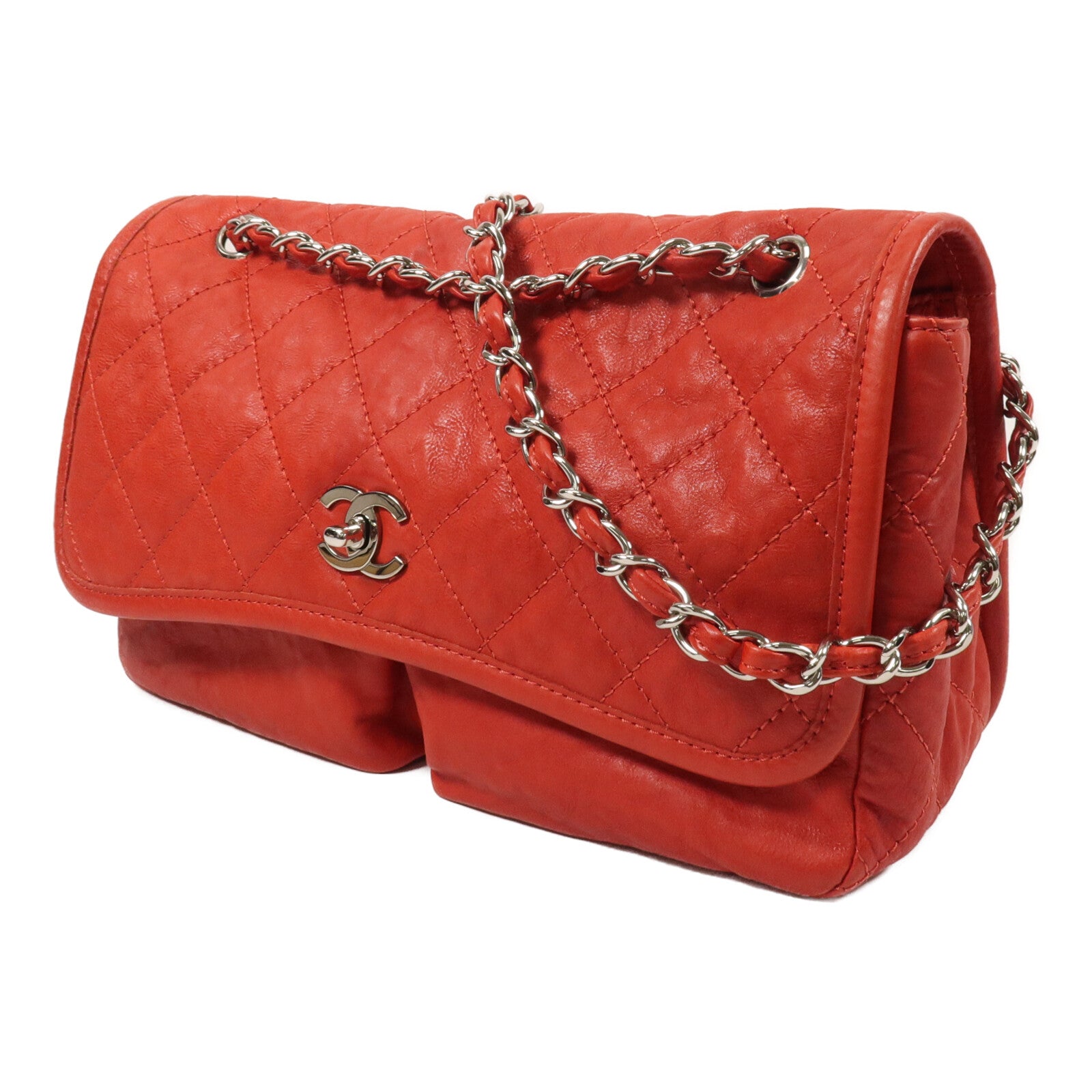 CHANEL 牛皮皮革Chain Shoulder鏈帶肩背袋