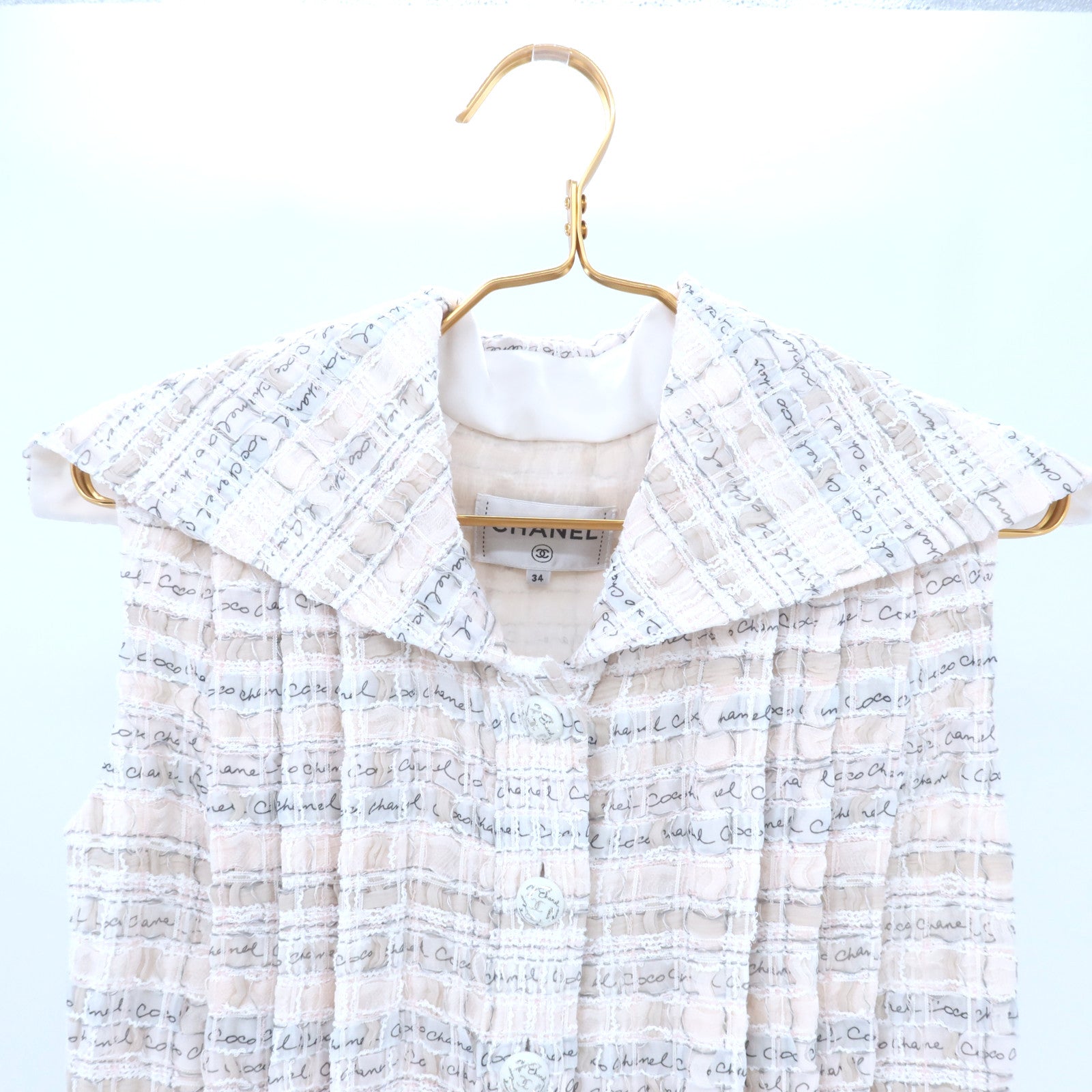 CHANEL Silk/Cotton Tweed Vest上衣